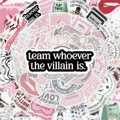 50 Pieces of Motivational Reading Stickers, Vibrant Sticker Decals, Suitable for Decorating Water Bottles, Laptops, Cell Phones, Luggage, Skateboards, Guitars, Gift Boxes, Party Decorations