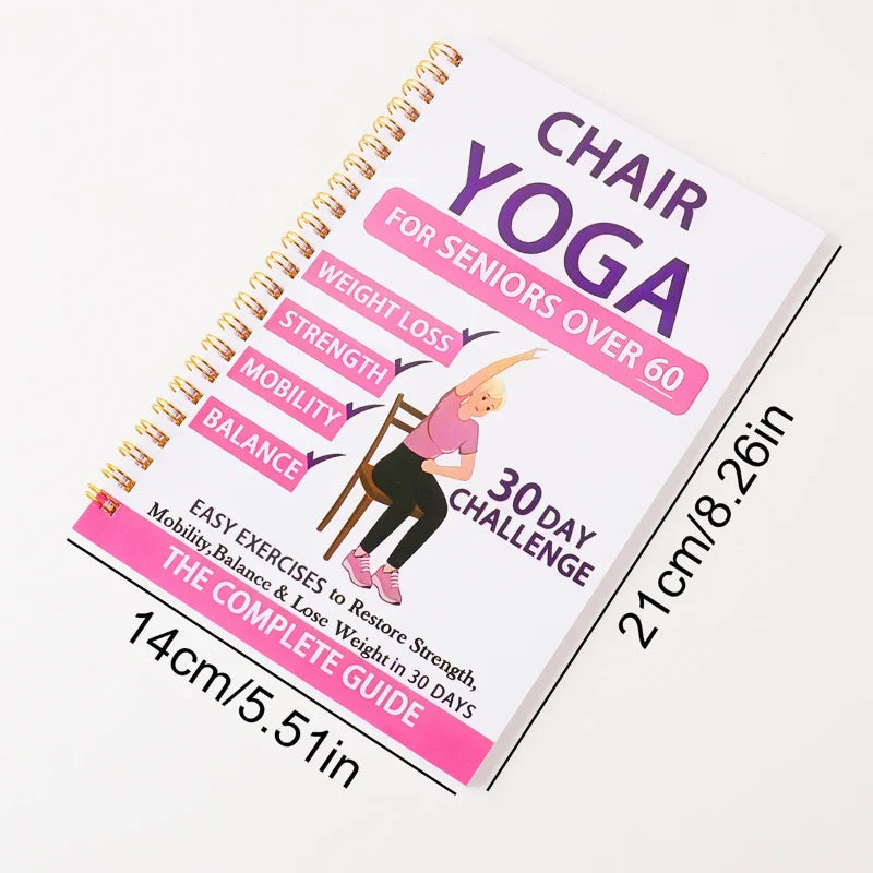 30 Day Chair Yoga Guide Weight Loss Muscle Strength Flexibility Beginner Seated Workout English Book for Seniors & Adults