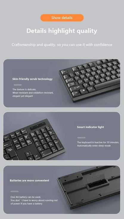 2.4GHz Wireless Keyboard Mouse Set Gaming Keyboard  Mouse Kit Tablet keyboard for Android TV Box Laptop PC Office Accessories