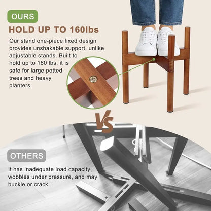 Indoor Wooden Plant Holder, Modern Tall Stand for 5-8 Inch Pots, Suitable for Living Room, Garden, and Balcony