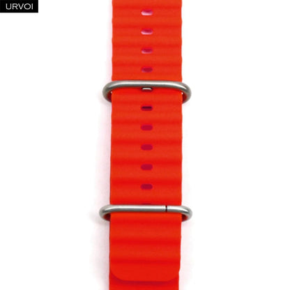 URVOI Ocean Band for Apple Watch Ultra 4 3 2 Strap Series 12 11 10 SE Sport Band for iWatch Silicone Wristband Black Buckle 49mm