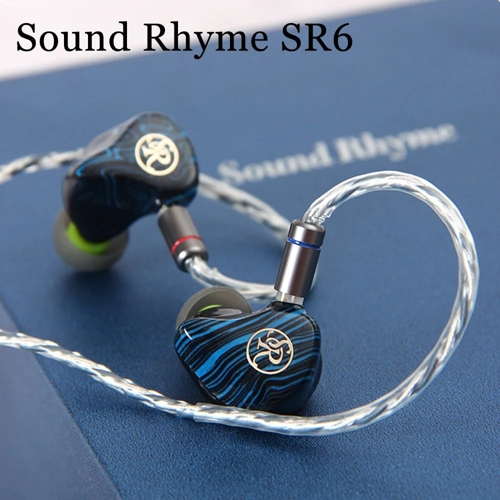 Sound Rhyme SR6 HIFI Earphones 1DD + 2BA + 2PD+ 1BC Multi-Driver In-Ear Earbuds Hybrid Driver Gaming Wired Earphones