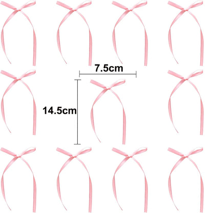 10pcs Bow Cupcake Toppers Birthday Bowknot Ribbons Coquette Pink Bow Cake Decors Bridal Baby Girls Wedding Party Supplies