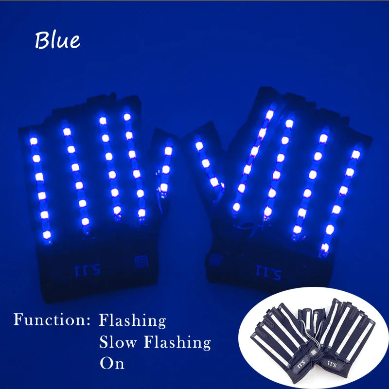1set Luminous Glowing Glasses and Gloves Remote Control LED Glasses&Gloves Carnival Party Performance Props Festival Supplies