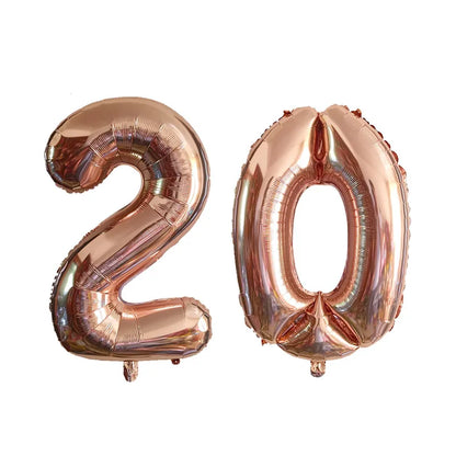2Pcs 32 Inch Gold Silver Black Blue Red Helium Foil Number Balloon 16 17 18 19 20 21 Happy Birthday Party Decoration Supplies