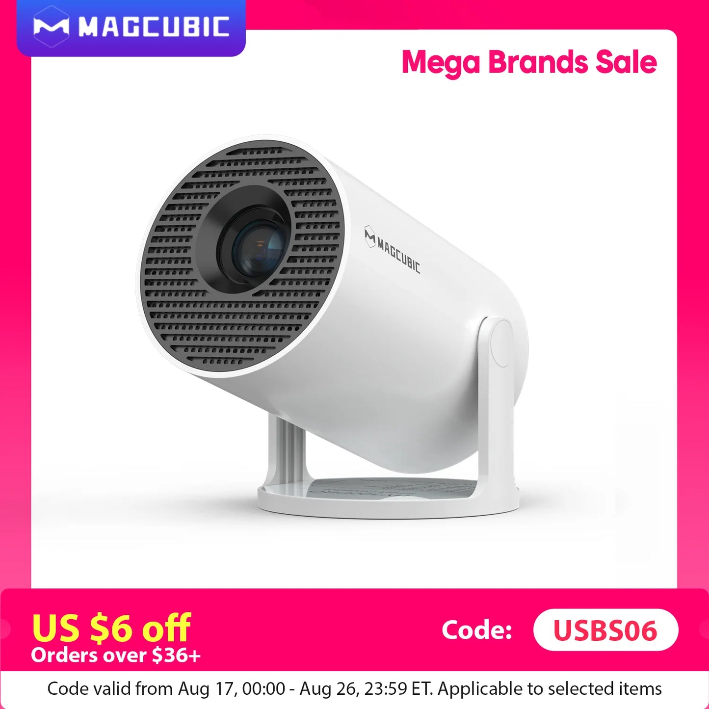 Magcubic Mini Portable HY300 Pro Projector 8K Full HD Native 720P 290 ANSI BT5.4 Android 14 Home Theater Outdoor Projector