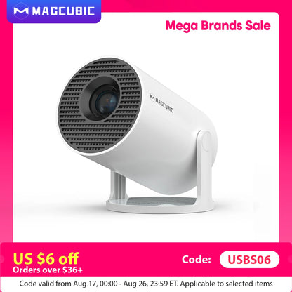 Magcubic Mini Portable HY300 Pro Projector 8K Full HD Native 720P 290 ANSI BT5.4 Android 14 Home Theater Outdoor Projector