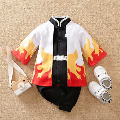Newborn Baby Anime Cape Style Children Long Sleeve Cotton Bodysuit, Cute Kids Boys Girls Romper