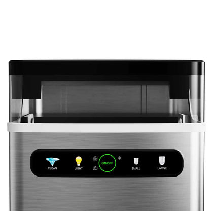 1.5L Table Top Automatic Ice Maker Stainless Steel WiFi Touchpad Control 15kg/24hrs Electric Portable Household