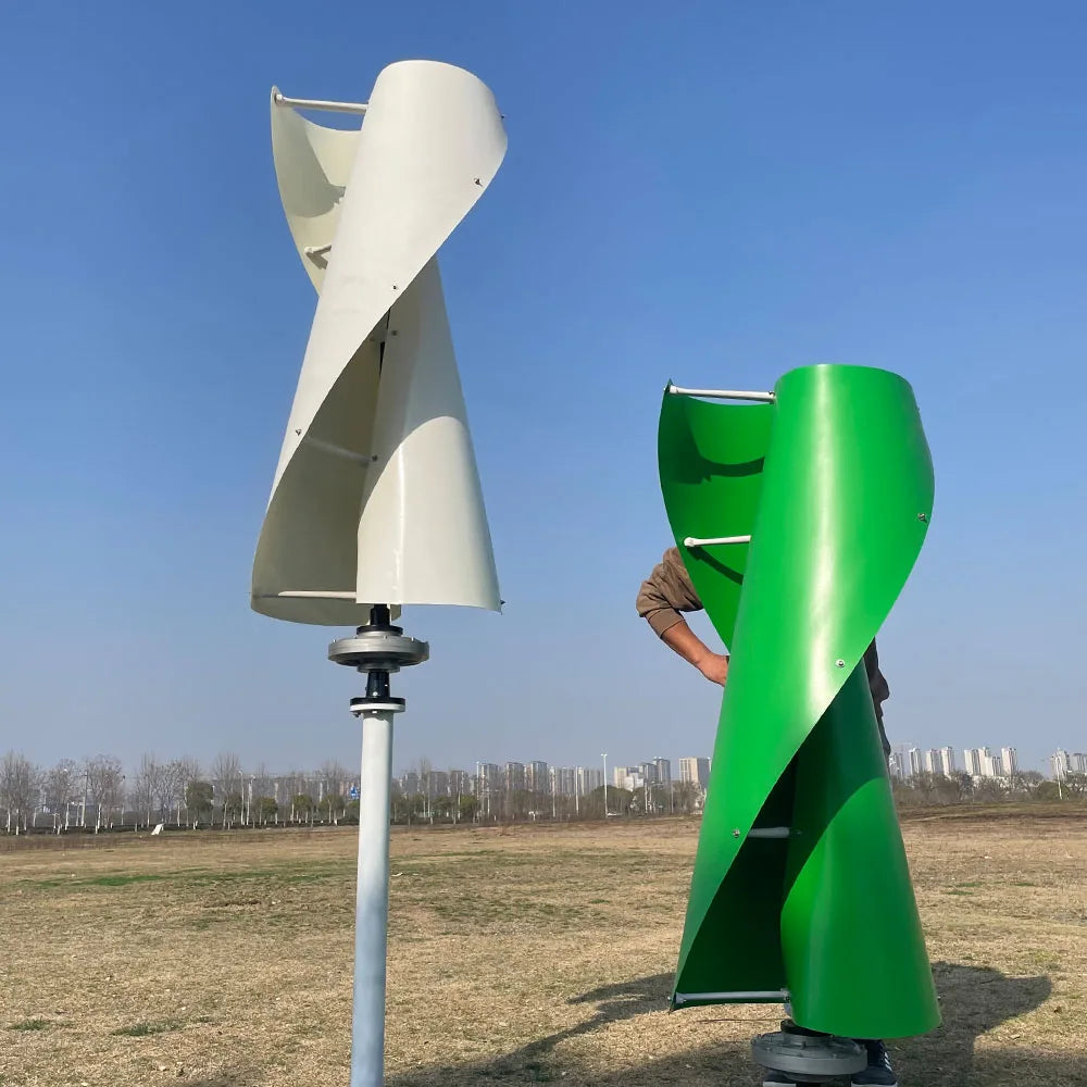High Quality Wind Turbine Generator 1000W 2000W 3000W Vertical Axis Windmill With MPPT Hybrid Controller Inverter For Home Use