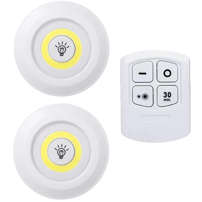 Dimmable LED Under Cabinet Light with Remote Control Battery Operated LED Closets Lights Wardrobe Bathroom Lighting Night Light