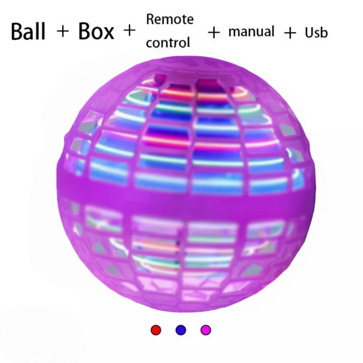 Flying Ball Children's Hand Controlled Color LED Cosmic Globe 360 ° Rotating Suspension Ball Suitable for Indoor and Outdoor Toy