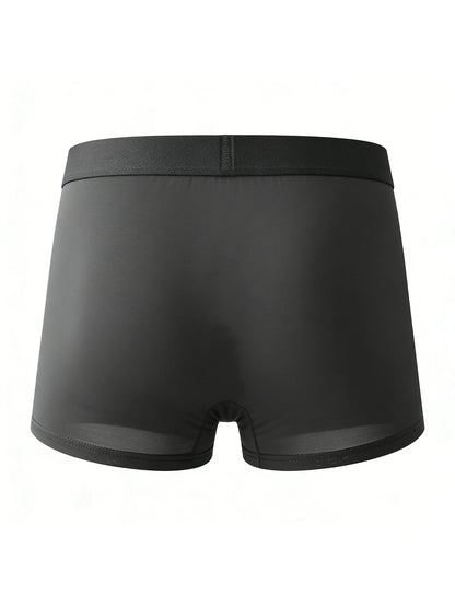4 Pieces of Luxury Ice Silk Satin Flat Briefs, Men's Underwear, Smooth Cool Briefs, Breathable and Comfortable Fit Briefs