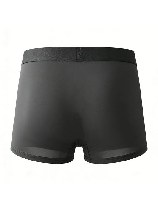 4 Pieces of Luxury Ice Silk Satin Flat Briefs, Men's Underwear, Smooth Cool Briefs, Breathable and Comfortable Fit Briefs