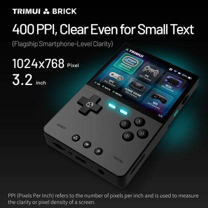 TRIMUI BRICK Handheld Game Console 3.2'' IPS Screen A133P Linux System Trimui UI Metal Back Panel Key LED Lighting Free Keycaps