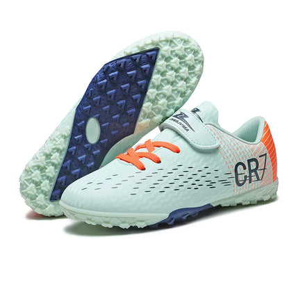 New Children Football Boots Outdoor Trainers Soccer Shoes for Kids Boys Girls Hook Loop Football Cleats Futsal Sneakers 28-39