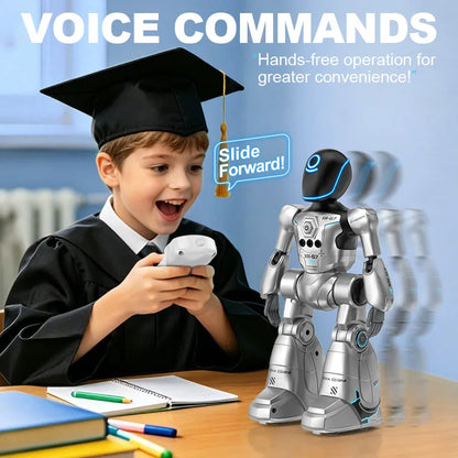 2.4G AI Smart Delivery Robot Gesture Voice Control Recording Programming LED Dancing Robot Christmas Toy Gift for Children