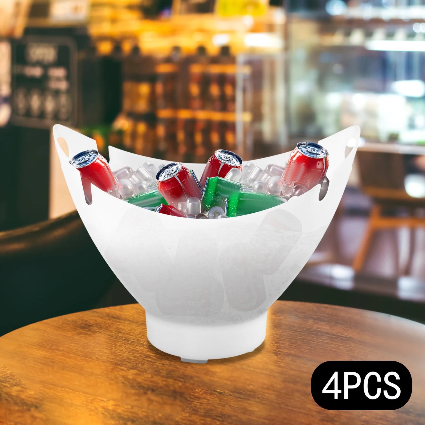 Bluetooth LED Ice Bucket 1.85Gal 7‑Color Light Rechargeable Speaker Wine Cooler Large Capacity with Hidden Handles Non‑Slip Base for Party Home Bar Gift BBQ