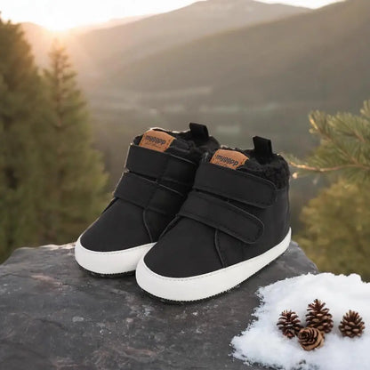 Baby Unisex Warm Snow Boots Newborn Leather Fur Sole Toddler Prewalker Winter Crib Shoes