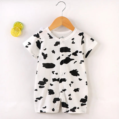 Newborn Short Sleeve Onesie Soft Breathable Lightweight Open Front Romper for 0-1 Year Baby Loungewear