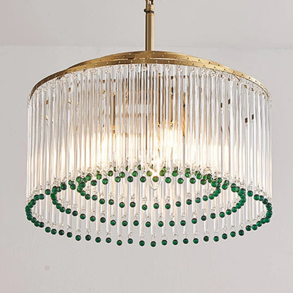 Luxury American Retro Ceiling Crystal Pendant Lights Living Dining Room Lighting Decor Chandelier Indoor Hanging Lights Fixture