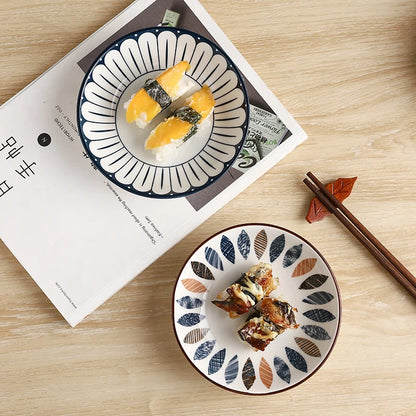 4-Piece Ceramic Plate，5.65in Simple Dipping Dishes.For Appetizers, Fruits, Desserts & Bone Spitting，Microwave & Dishwasher Safe