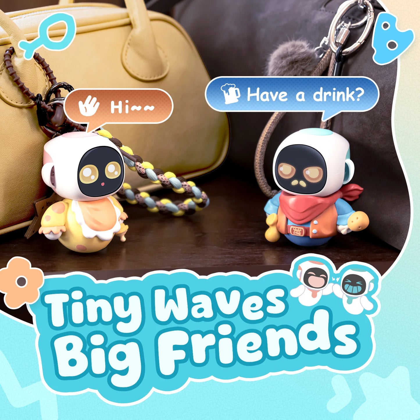 Eiliko Aquamarine – Tiny AI Charm Robot with Voice Chat, Emotional Responses, Themed Body Swap, Outfit-Matching, Perfect Companion for Couples, Best Friends & Kids