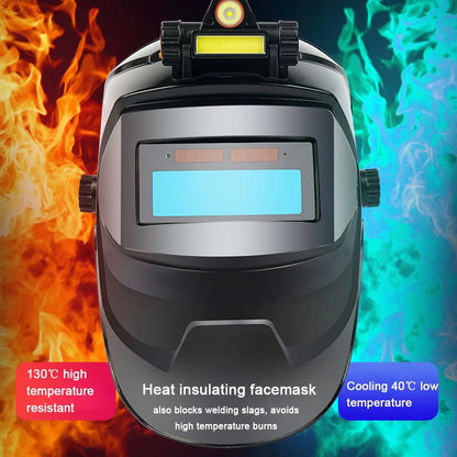 Automatic Dimming Welding Facemask True Color Auto Darkening Welding Mask 130℃ High Temperature Resistant Welding Helmet