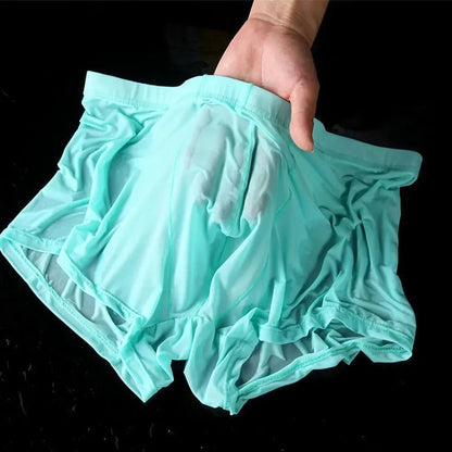 Sexy Wet Transparent Underwear For Men Pantiess Thin Solid Color Shorts Trunks Man Shorts And Underpants