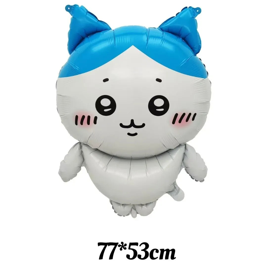 kawaii Chiikawa Birthday Party Disposable tableware Banner Cake Topper Hanging Flag Latex Foil Balloons Birthday Decorations Toy