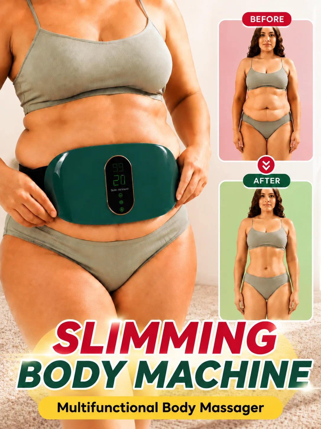 Slimming Belt Massager Electric Vibrating Men's Abdominal Flat Stomach Belly Fat Burning Slimming Belt for Women for the Stomach