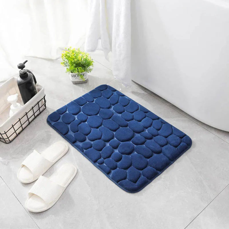 40x60cm/50x80cm Bath Rugs Mat Non Slip Cobblestone Embossed Carpets Bathroom Floor Mat Memory Foam Bathmat Washable Doormat