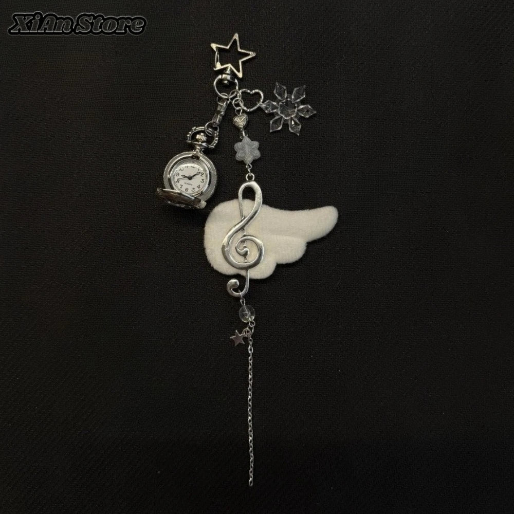Original Hollow Heart Pocket Watch Chain Keychain Design Steampunk Clock Vintage Necklace Pendant Jewelry Watch Men Women Gift