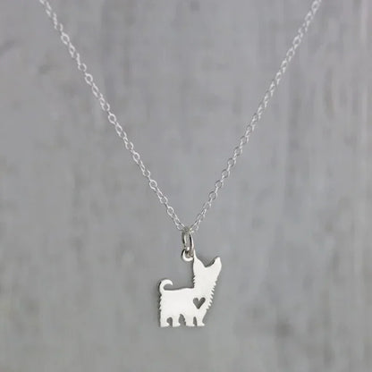 Puppy Necklace Stainless Steel Dog Shape Pendant Animal Dog Chain Necklace For Women Jewerly