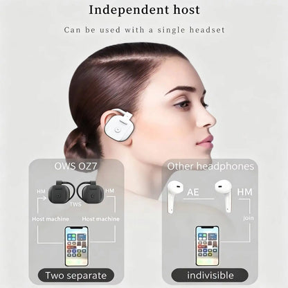 New OWS Open Ear Wireless Bluetooth Headphones, 30H Ultra Long Battery, Lightweight Earhook Earphones for Sports Music Gaming