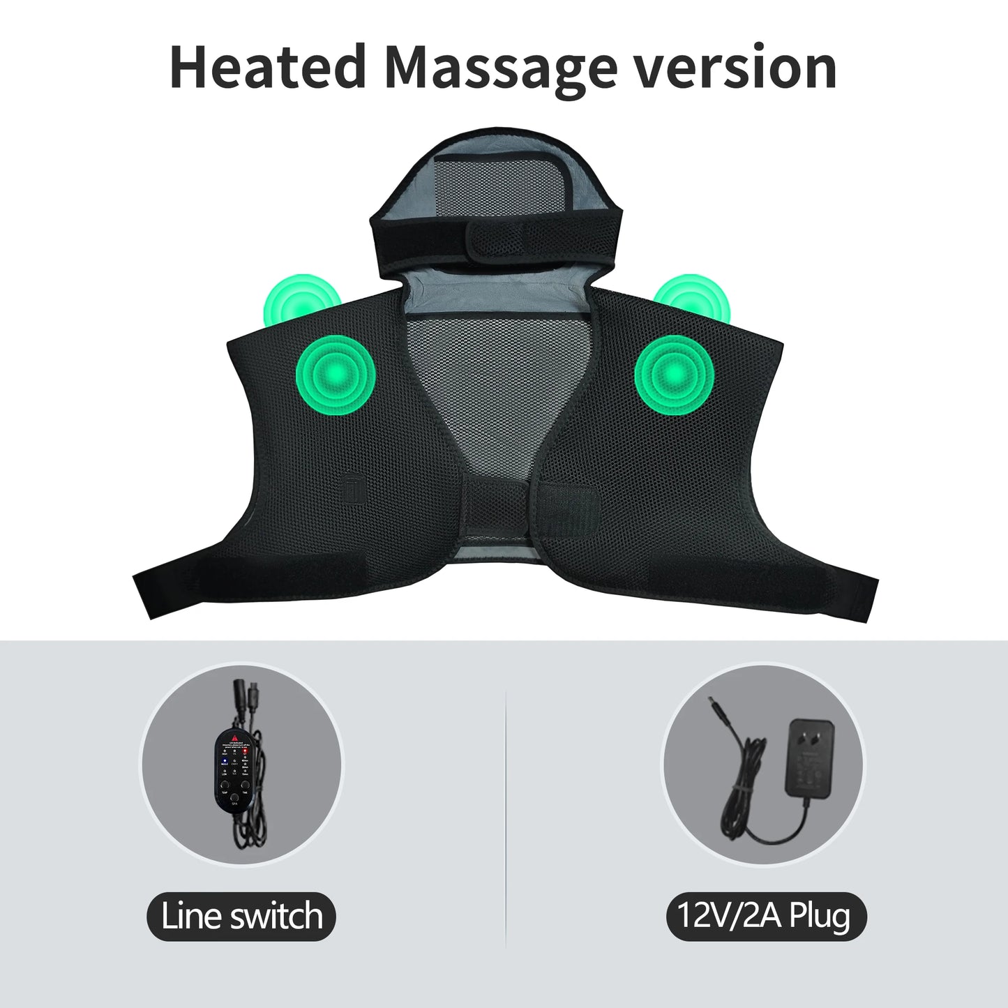Electric Heated Vest Massage Shawl - 3-Level Heat Timer - Shoulder Back Muscle Relax Joint Comfort Winter Warmth Elderly Care