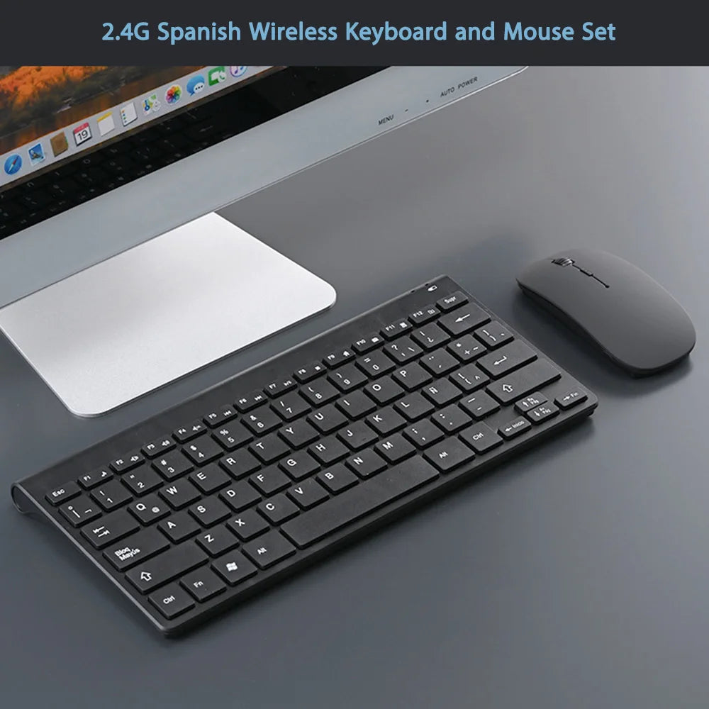 Hot Wireless Spanish Keyboard Mouse For Game PC Player TV Spanish Keyboard and Mouse Set 78Keys Gaming Keyboard Dropshipping