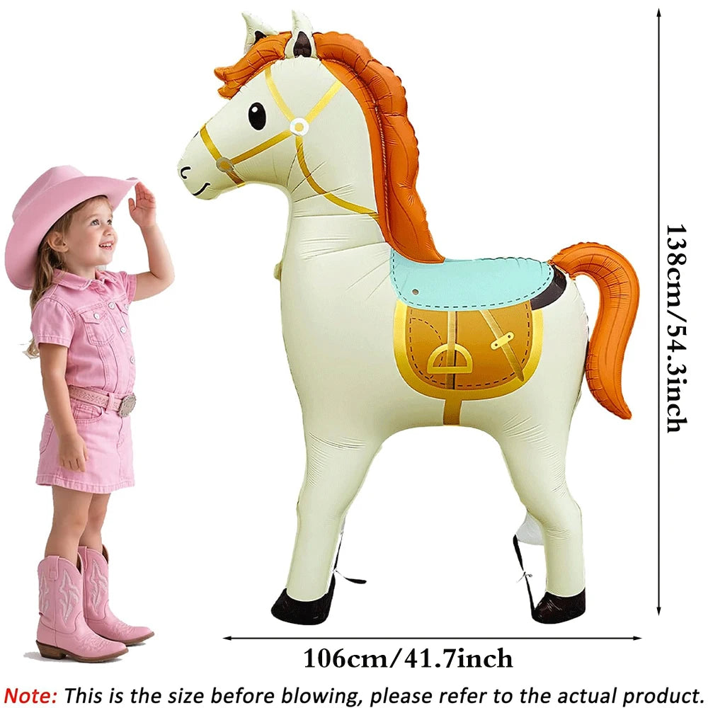 Giant Horse Standing Balloon Oversize Brown Horse for Western Cowboy Rodeo Themed Birthday Party Baby Shower Decoration Supplies