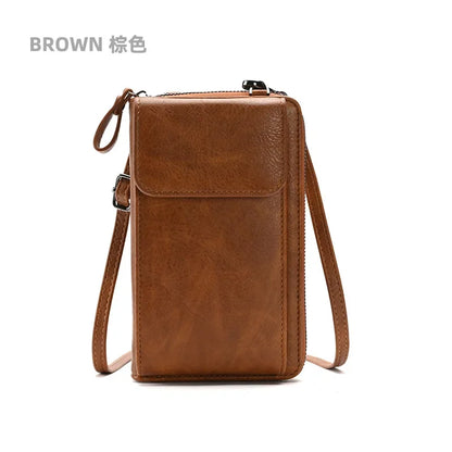 Fashion Crossbody Bag PU Leather Mobile Phone Purse Bags Multifunction Messenger Wallet Small Female Shoulder Handbags for Women