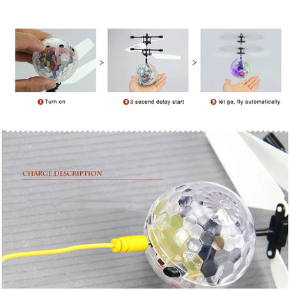 Flying Luminous Ball Toys RC Helicopter Aircraft Plane Flight Balls Led Light Electronic Infrared Induction Toys for Kids Boys