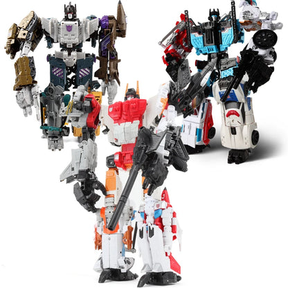 HZX 6 en 1 Devastator Haizhixing juguetes de transformación figura de acción de Anime KO G1 Robot avión vehículo de ingeniería m
