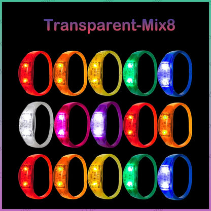 20-100PCS Music&Sound Activated Led Bracelet Light up Bracelets Glow in the Dark Bracelets for Wedding Party Concert Favors
