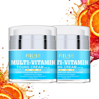 AILKE Multi Vitamin Brightening Skin Care Set, With Vitamin C E B5, Hydrating, Anti Dark Spots, Wrinkles, Even Tone for Women