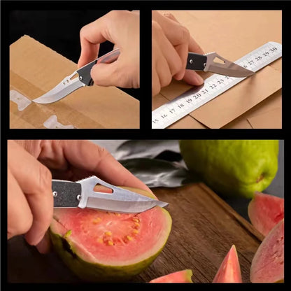 Compact Folding Knife with Durable Stainless Steel Blade, Multi-functional Survival Camping Tool