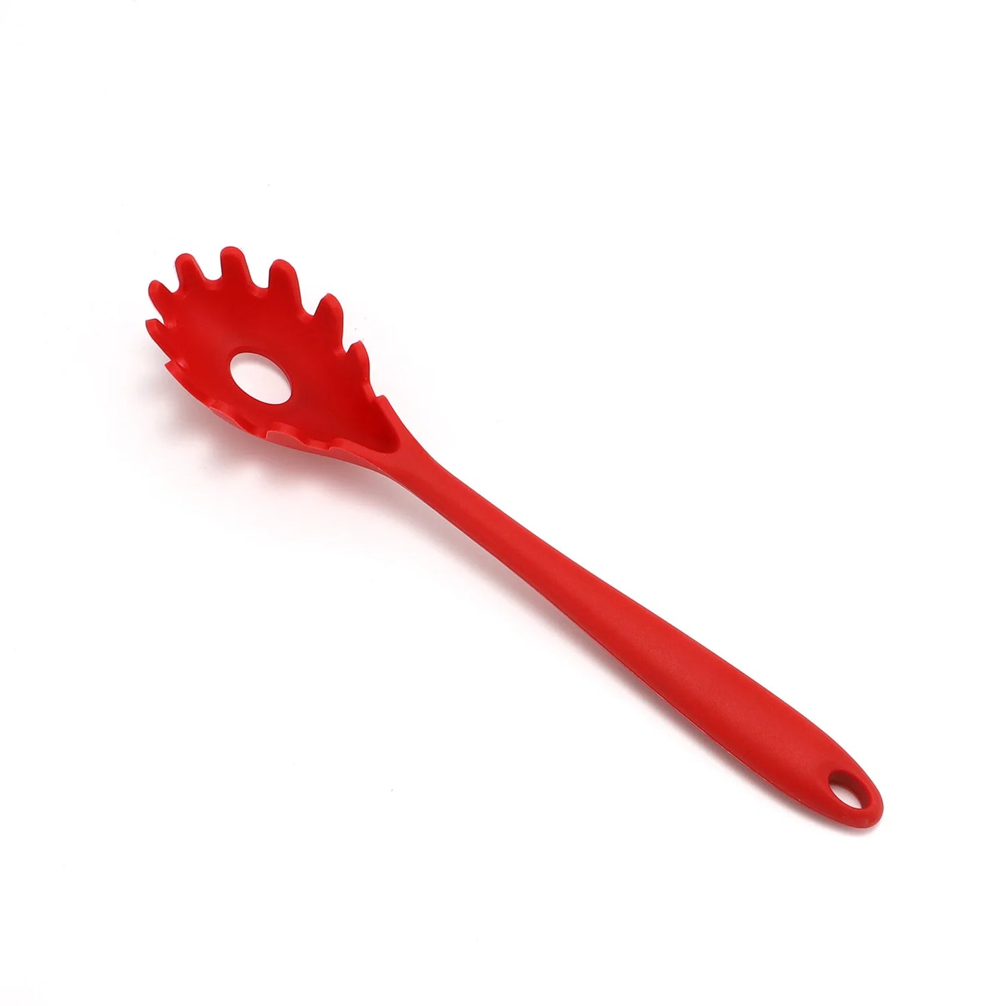 11.2 inch Pasta Fork Premium Silicone Spaghetti Strainer Heat Resistant Noodle Spoon Server Food Grade Kitchen Cooking Tools