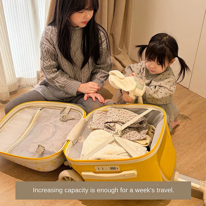 Suitcase for Children can sit and ride 2 in 1 Detachable Trolley Handle 20 inch Kids carrier Suitcase with Seat and Guardrail
