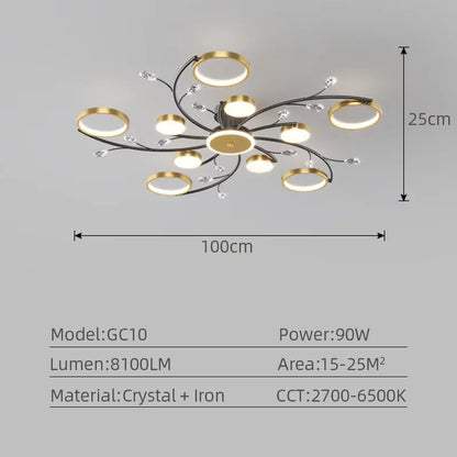 IRALAN Modern LED Chandeliert round chandelier Living room  lights smart remote control chandelier  room Interior Kitchen light