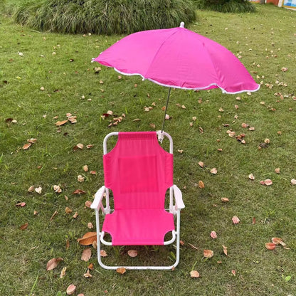 Kids Foldable Beach Chair With Detachable Sun Umbrella Protection For Beach Camping Picnic Backyard Outdoor Furniture