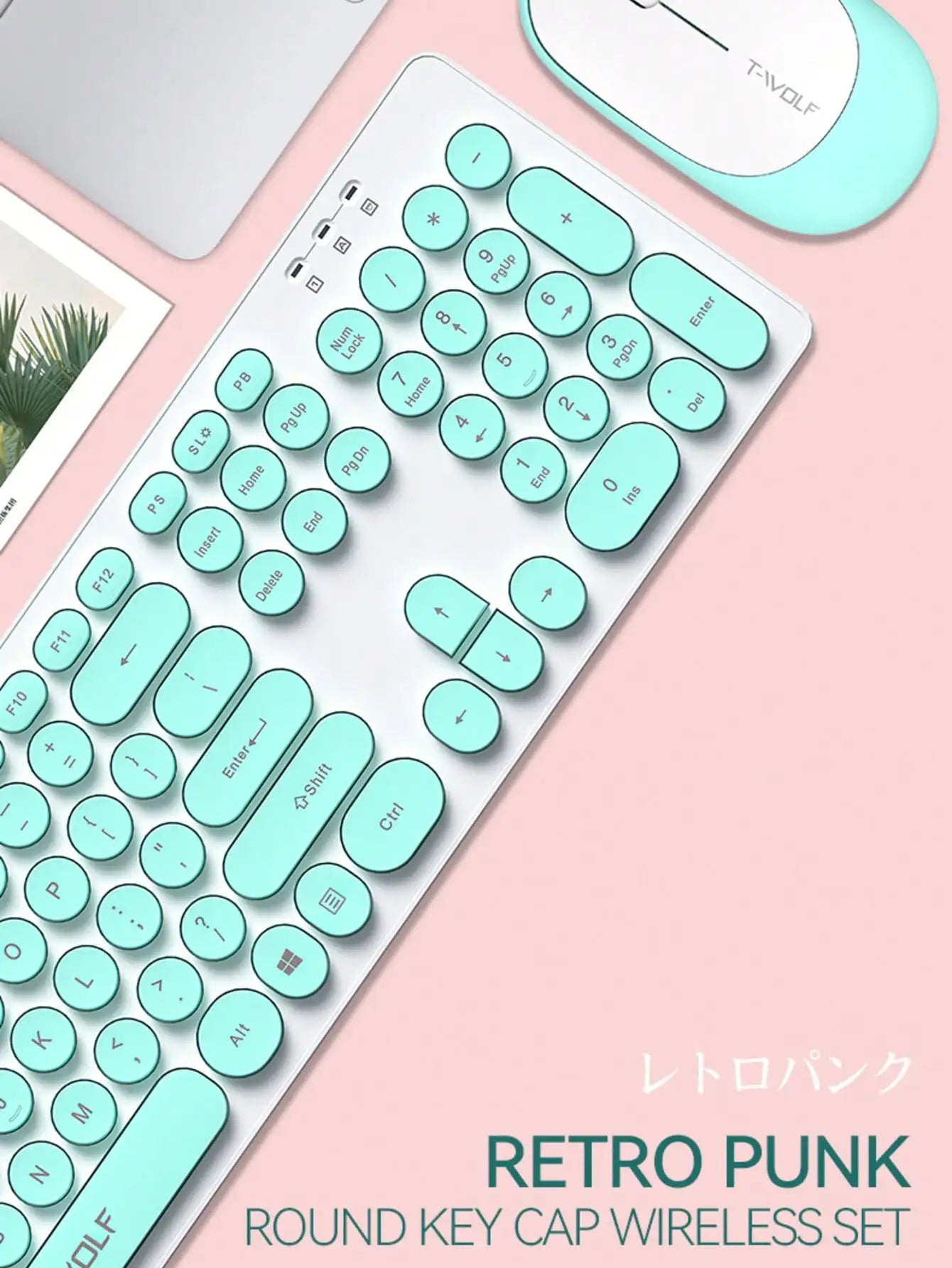 TF770 Keyboard and Mouse Set Wireless Office Business Macaron Chocolate Keyboard Mouse USB
