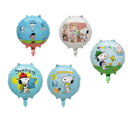 Happy Birthday Party Decorations Dog Banner Flag Foil Latex Balloons White Anime Supplies Baby Boy Girl Kids Cute Toy Gifts